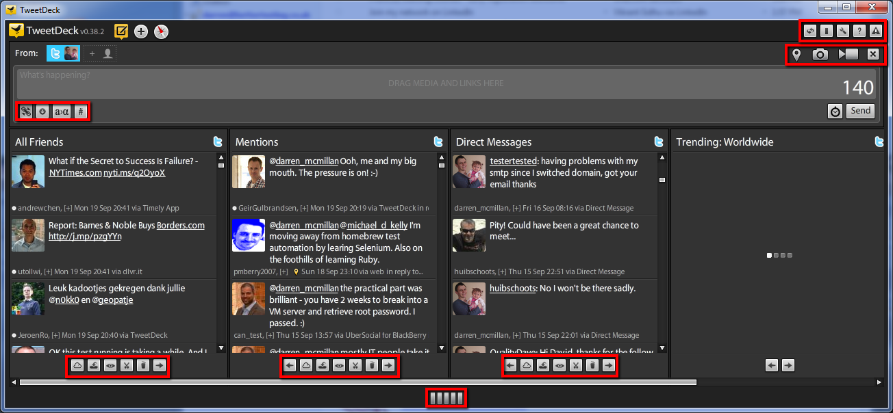 An example image of the TweetDeck user interface.